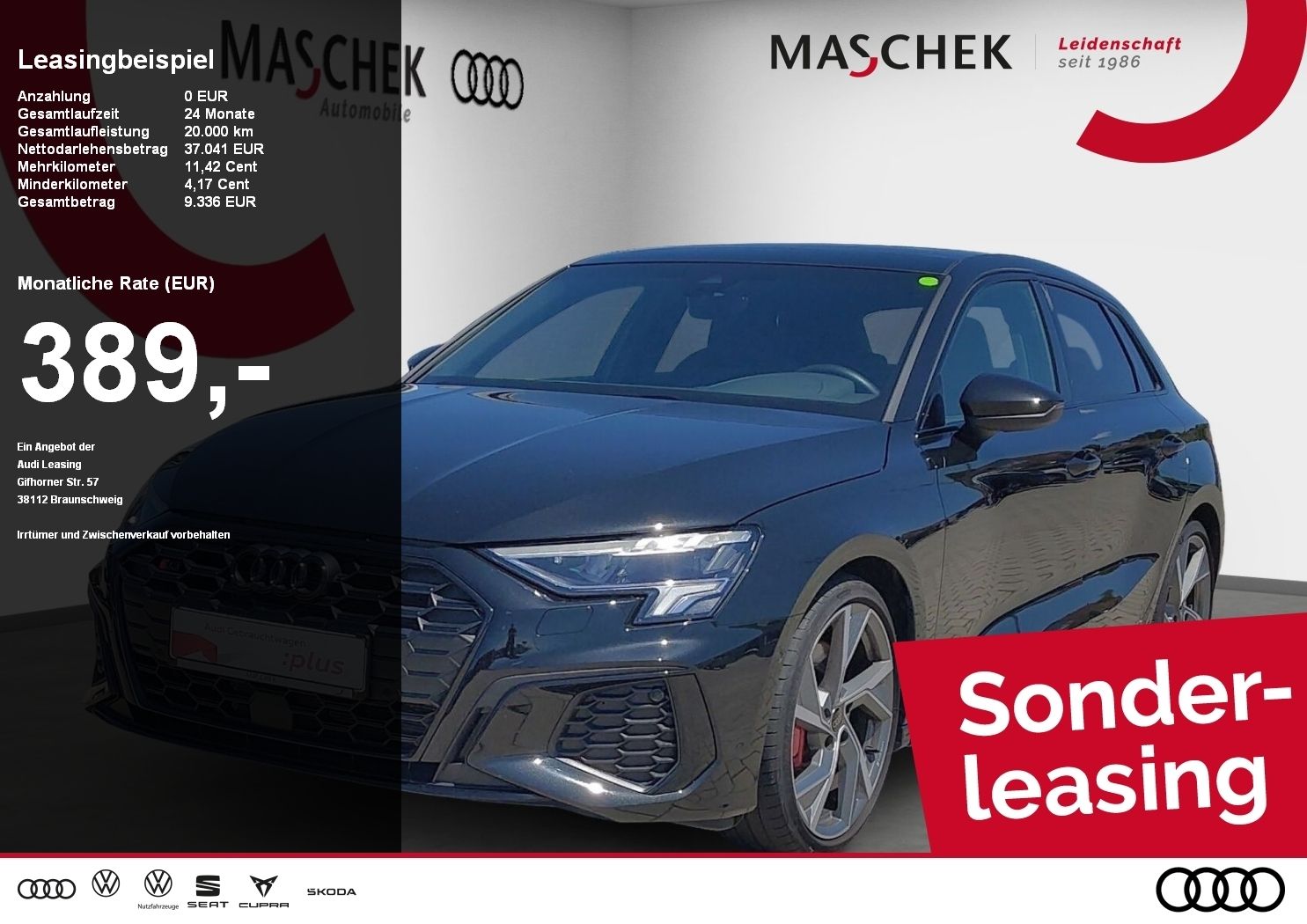 Audi S3 Sportback B&O Pano VC Naviplus Black ACC Pano