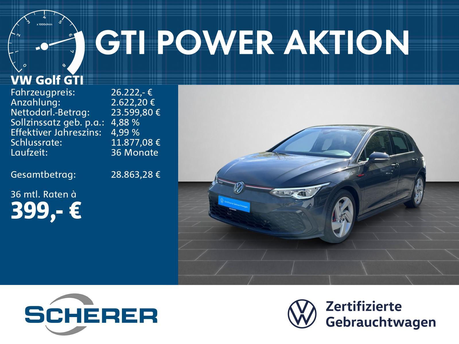 Volkswagen Golf VIII GTI 2.0 TSI, SCHALTER, LED+, APP, COCK