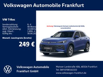 Volkswagen Leasingangebot: Volkswagen T-Roc Style 1.5 l eTSI OPF 85 kW (116 PS ) 7-Gan