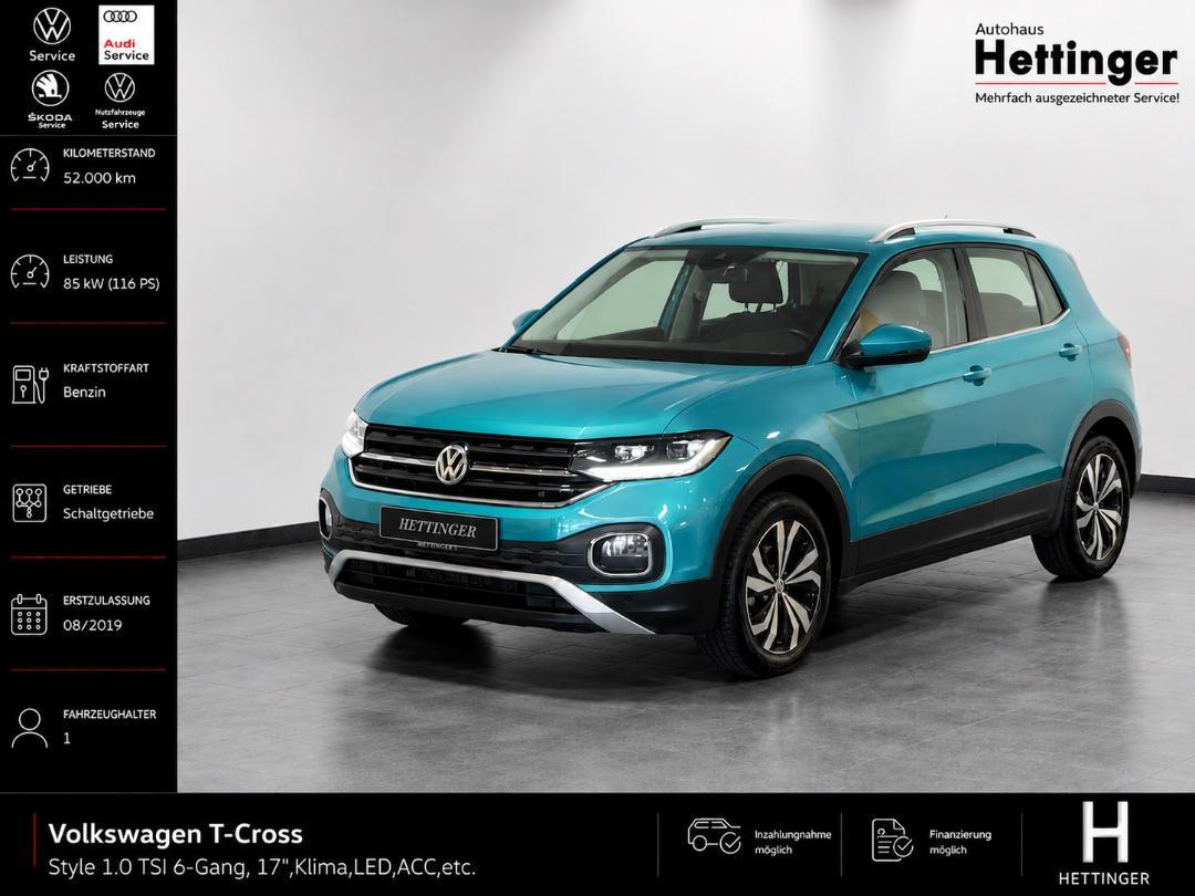 Volkswagen T-Cross Style 1.0 TSI 6-Gang, 17",Klima,LED,ACC.