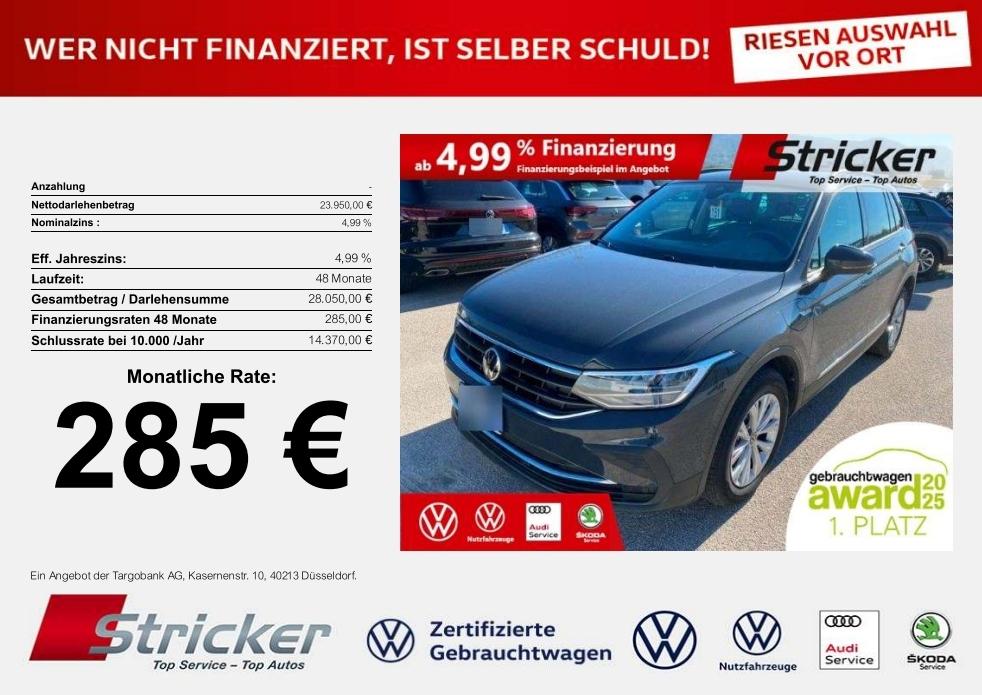 Volkswagen Tiguan Life 1.4TSI e-hybrid 285,-ohne Anzahlung