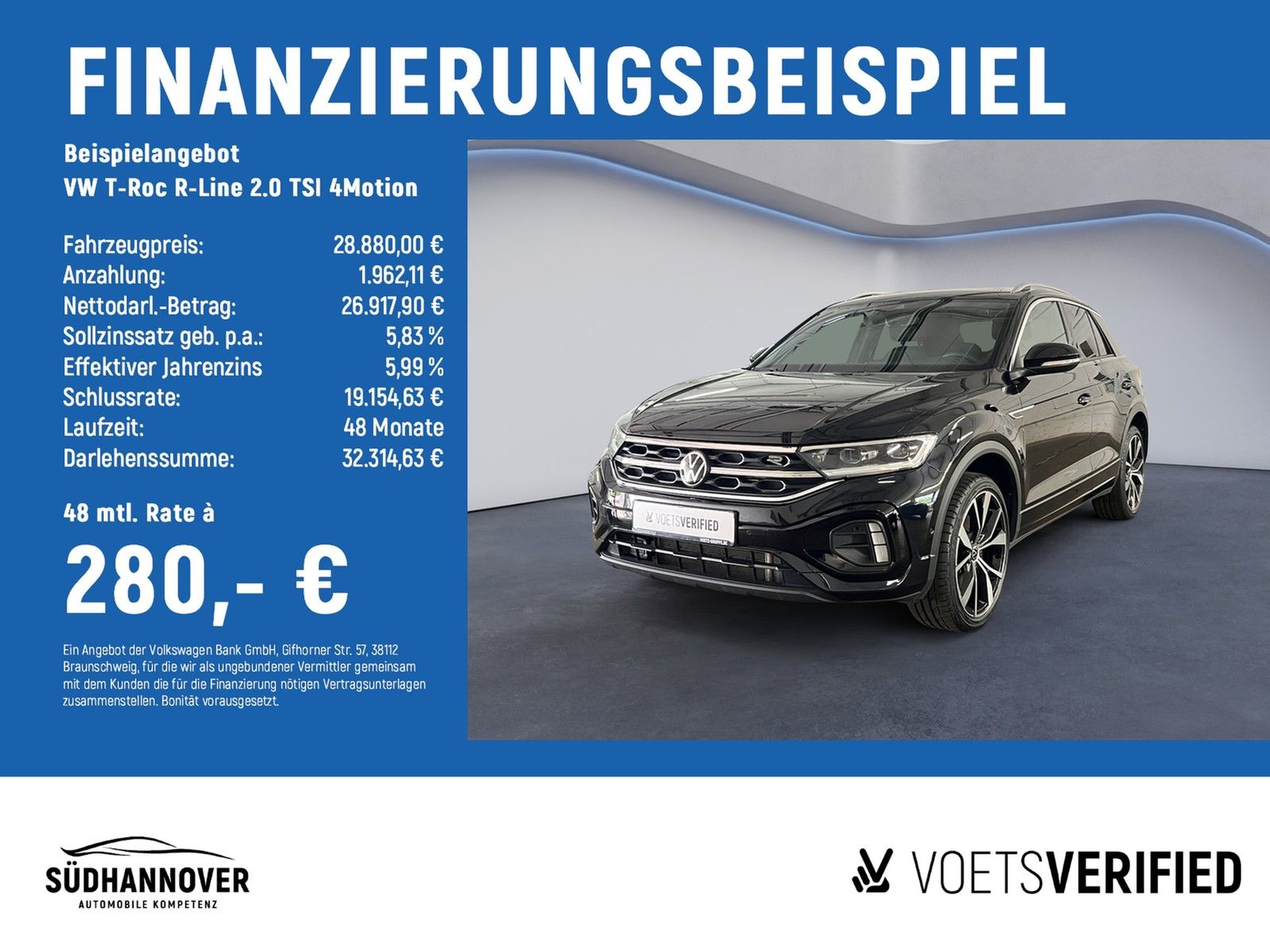 Volkswagen T-Roc R-Line 2.0 TSI 4Motion AHK+RearView+KLIMA