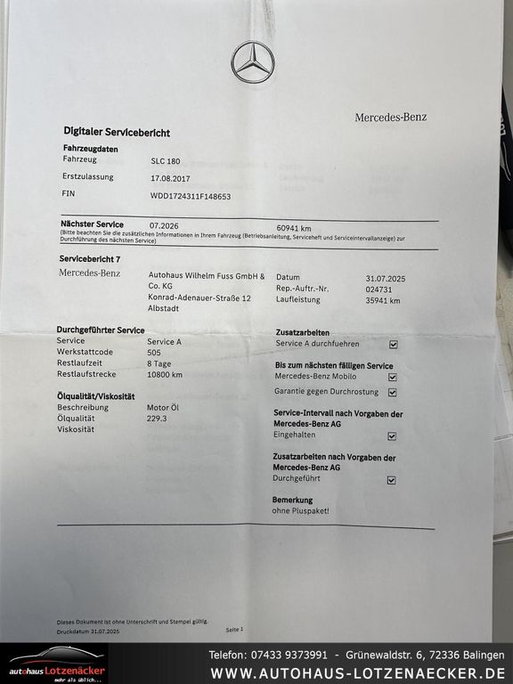 Mercedes-Benz SLC 180