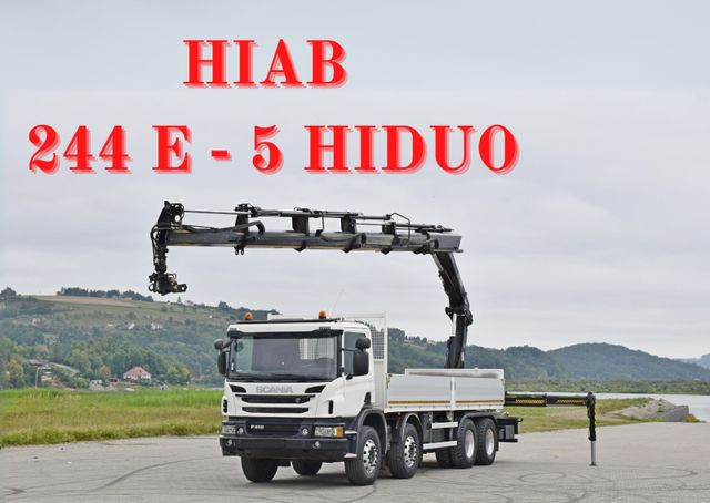 Scania P 410 * HIAB 244 E - 5 HIPRO + FUNK * 8x4 * TOP