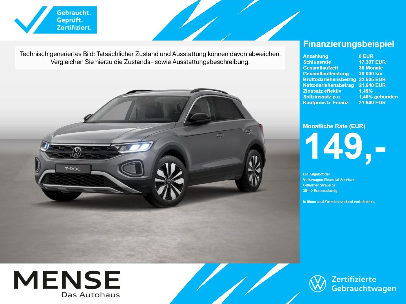 Volkswagen T-Roc 1.0TSI Life Goal CarPlay ACC LED Navi PDC