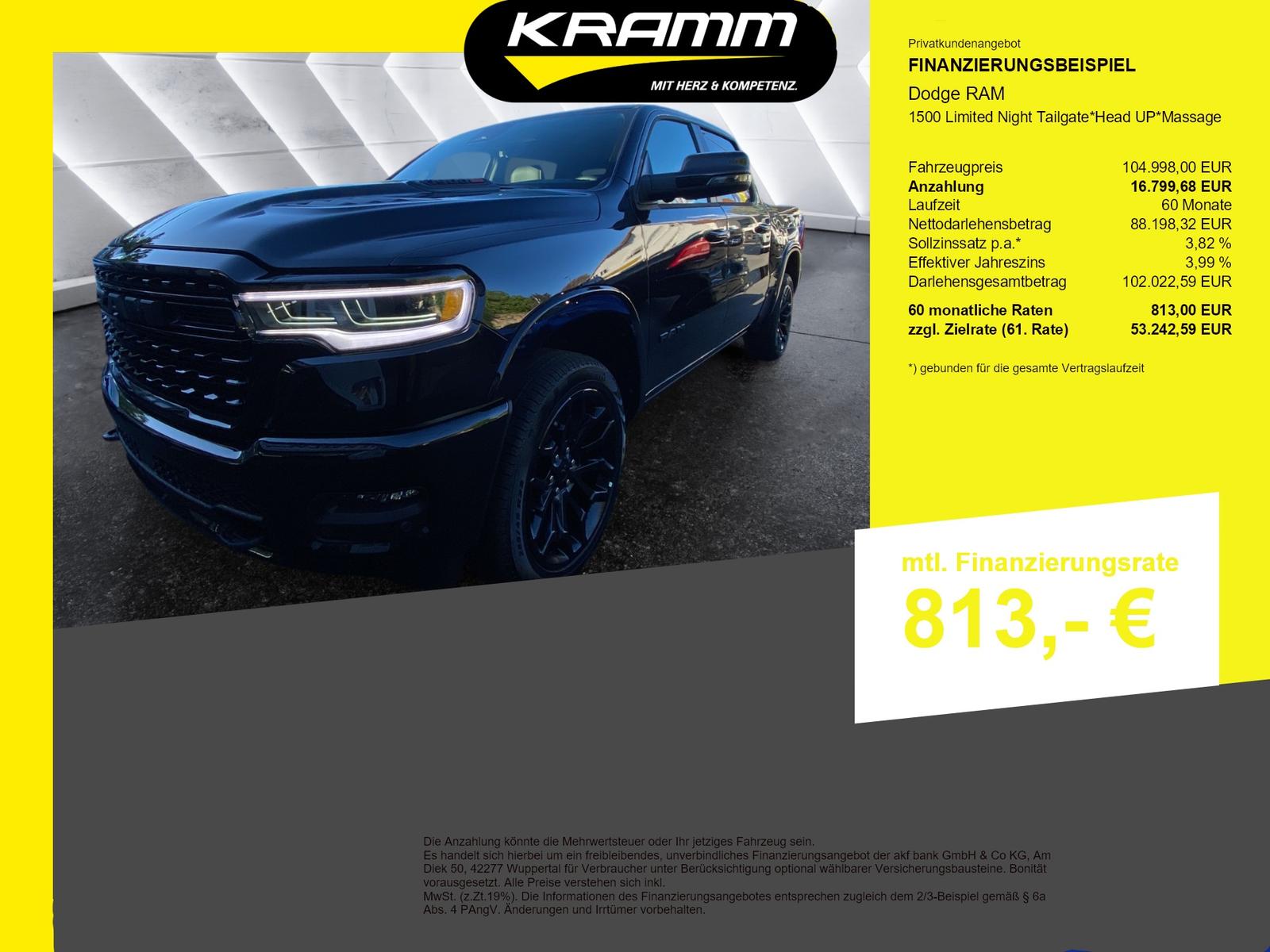 Dodge RAM 1500 Limited Night Tailgate*Head UP*Massage