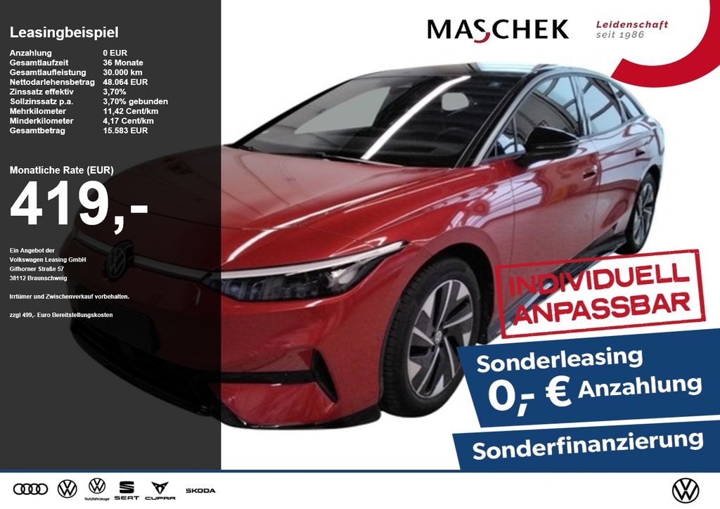 Abbildung Leasingangebot Volkswagen ID.7 Pro S 86 kWh AHK Pano Area View Harman Matr