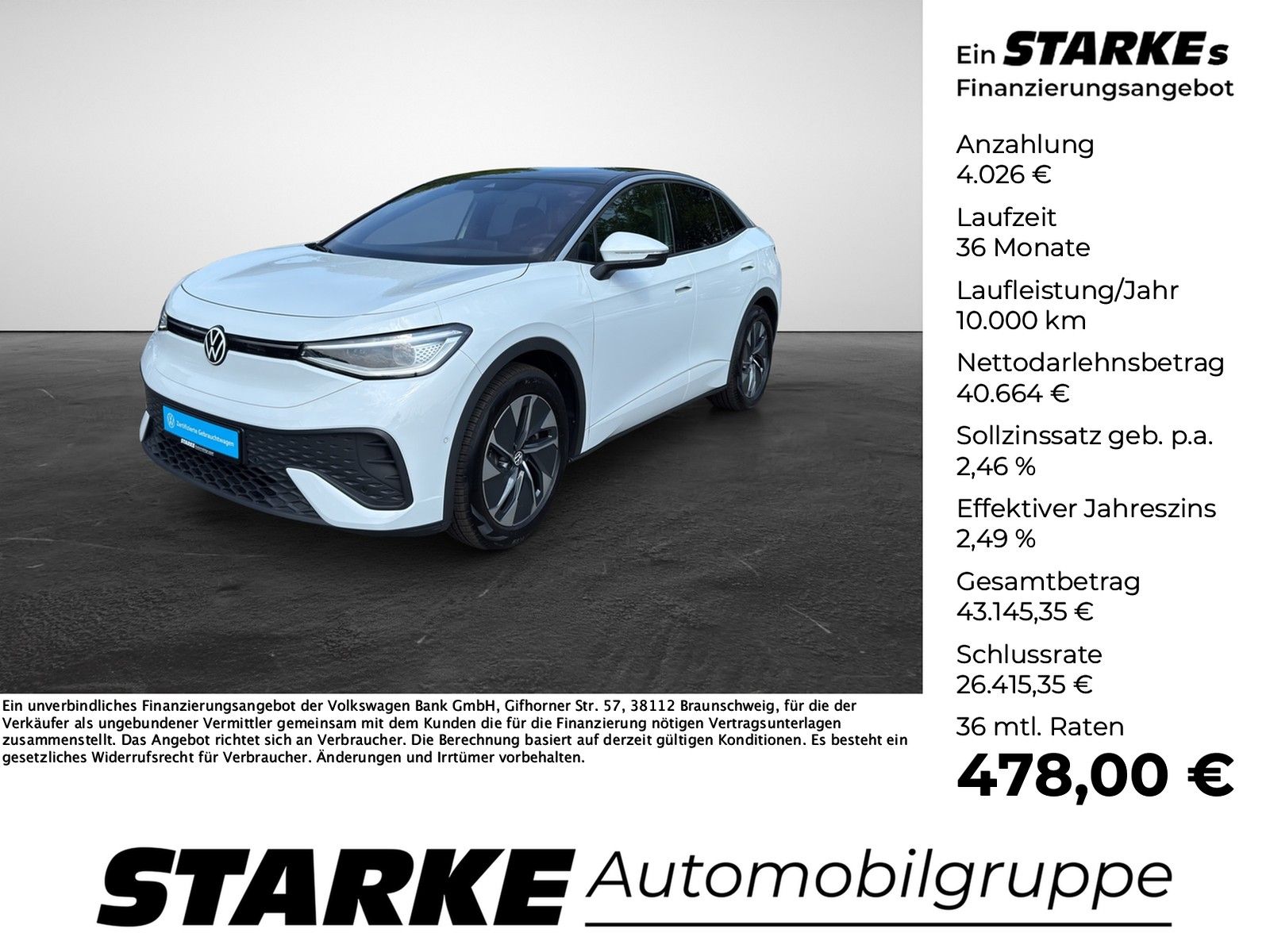 Volkswagen ID.5 Pro mit Infotainment-Paket  Panodach Standh