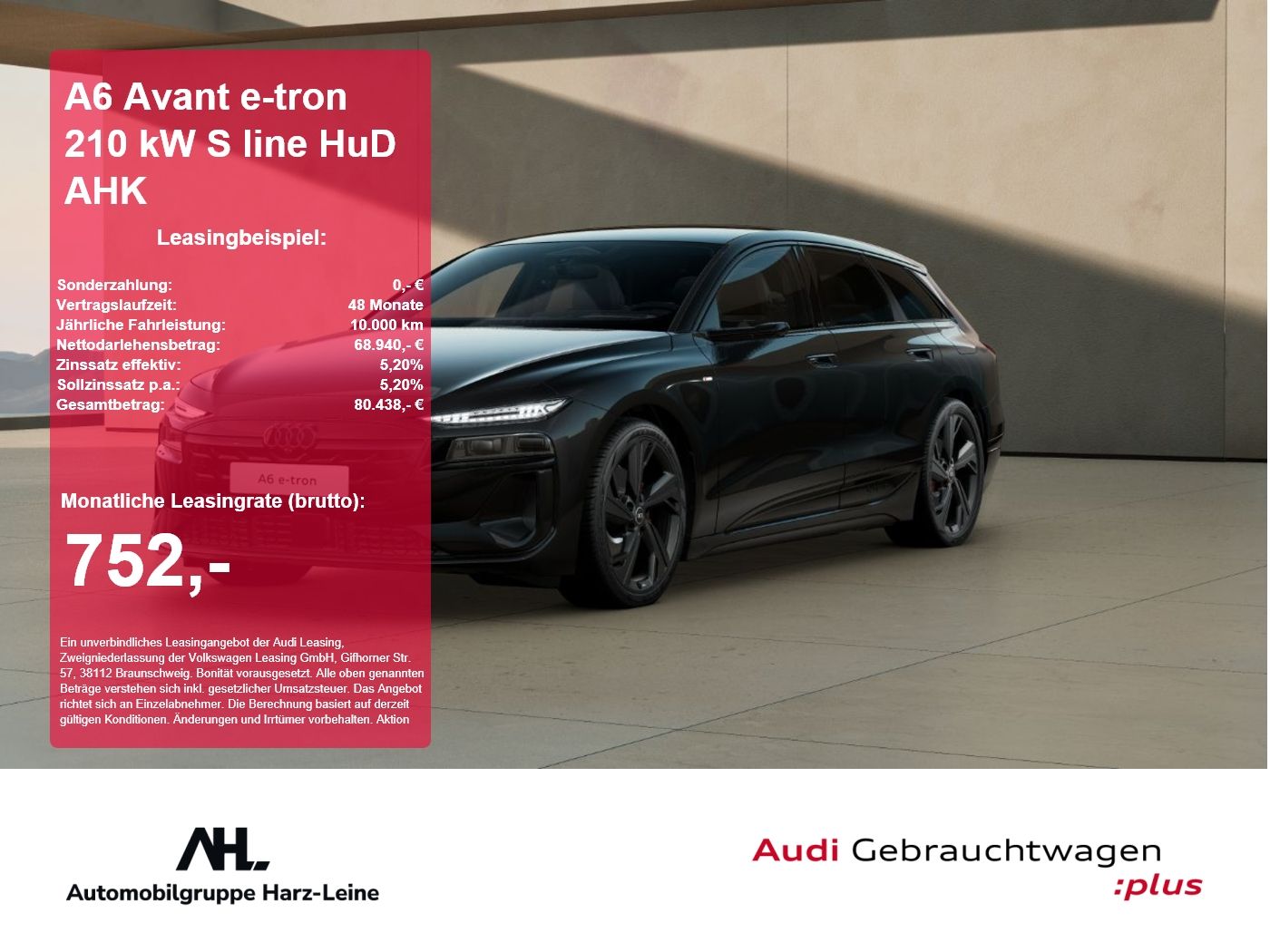 Audi A6 Avant e-tron 210 kW S line HuD AHK 360 4xSHZ