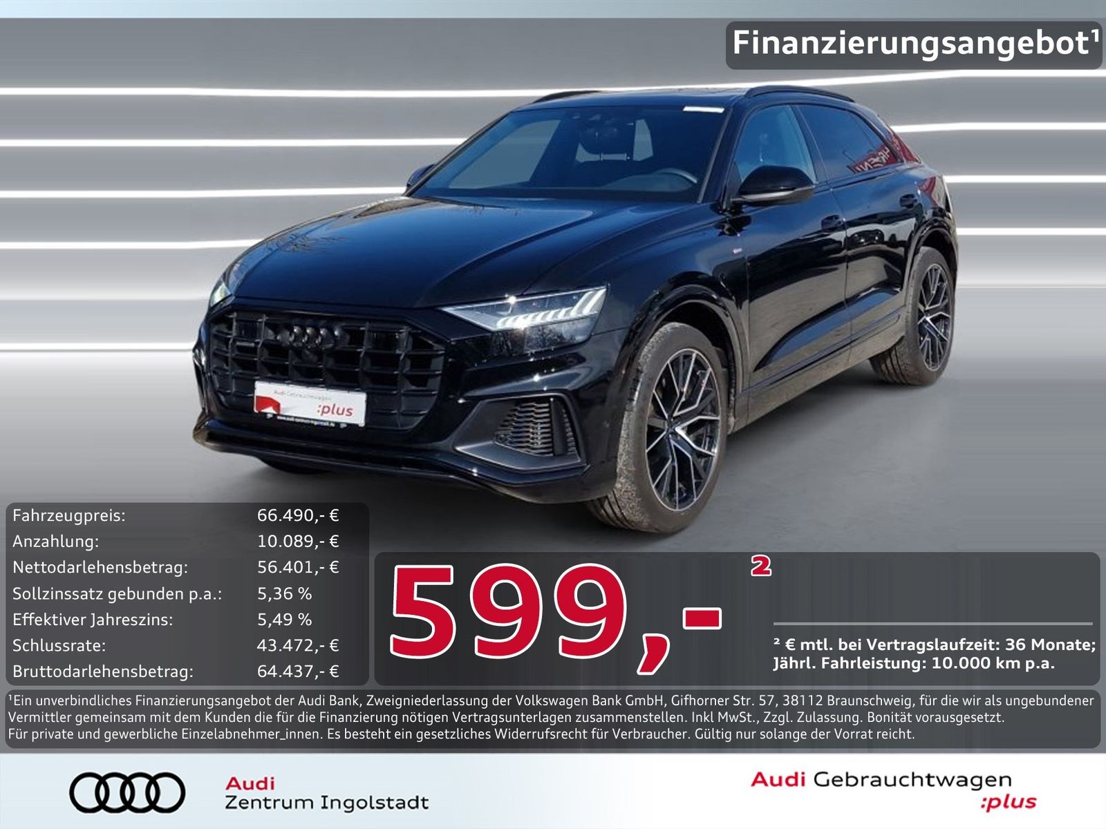 AUDI Q8 55 TFSI qu S line MATRIX PANO Luft AHK B&amp;O