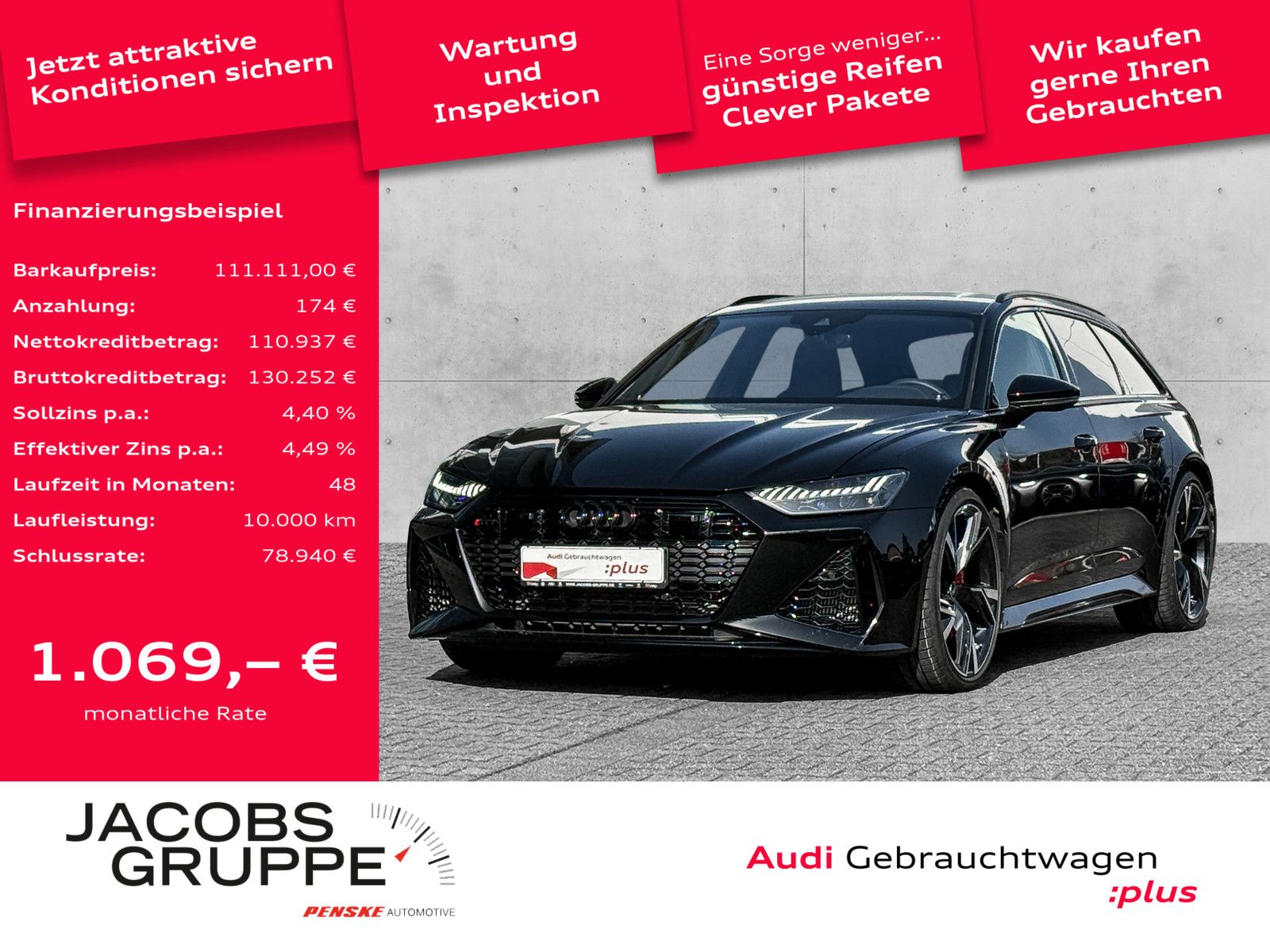 AUDI RS 6 Avant Black+/280 km/h/Matrix/B&amp;O/Dynamic/RS