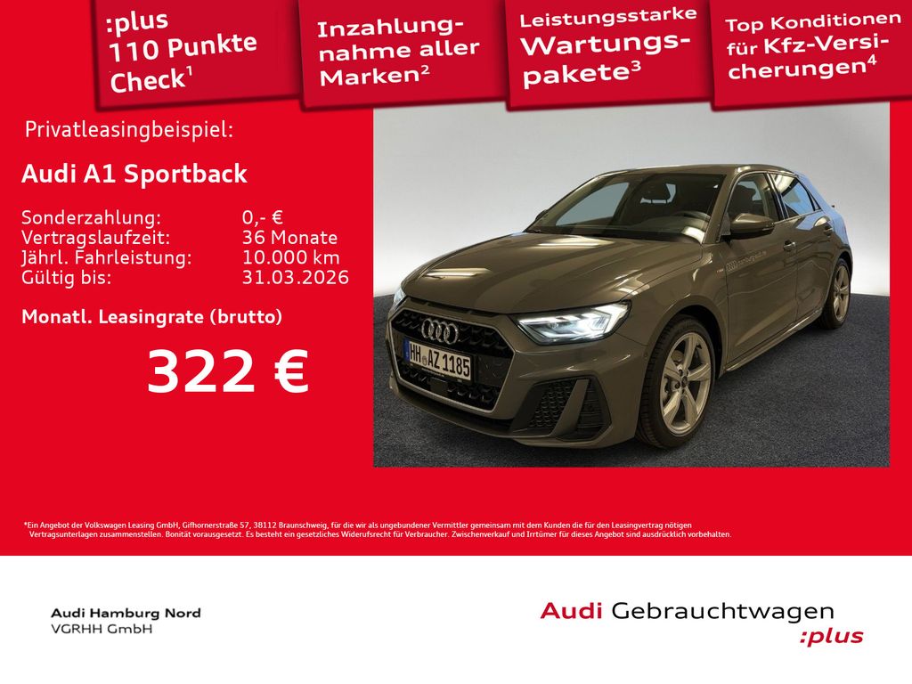 A1 Sportback 30 TFSI S line S tronic LED Kamera