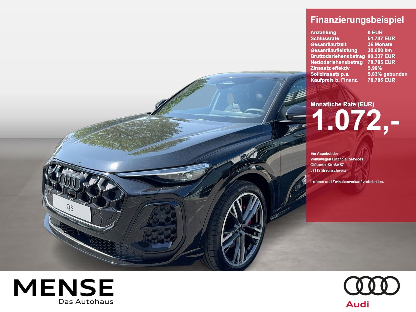 Audi Q5 Sportback edition one mit Akzenten mythosschw
