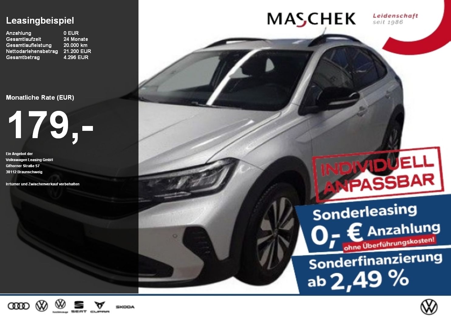 Volkswagen Taigo Goal 1.0 TSI Sonderleasing! Sitzh. RearVie