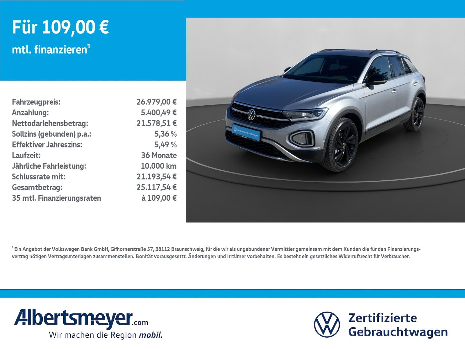 Volkswagen T-Roc 1.0 TSI Style +AHK+BLACK+LED+LM+KLIMA+ACC+