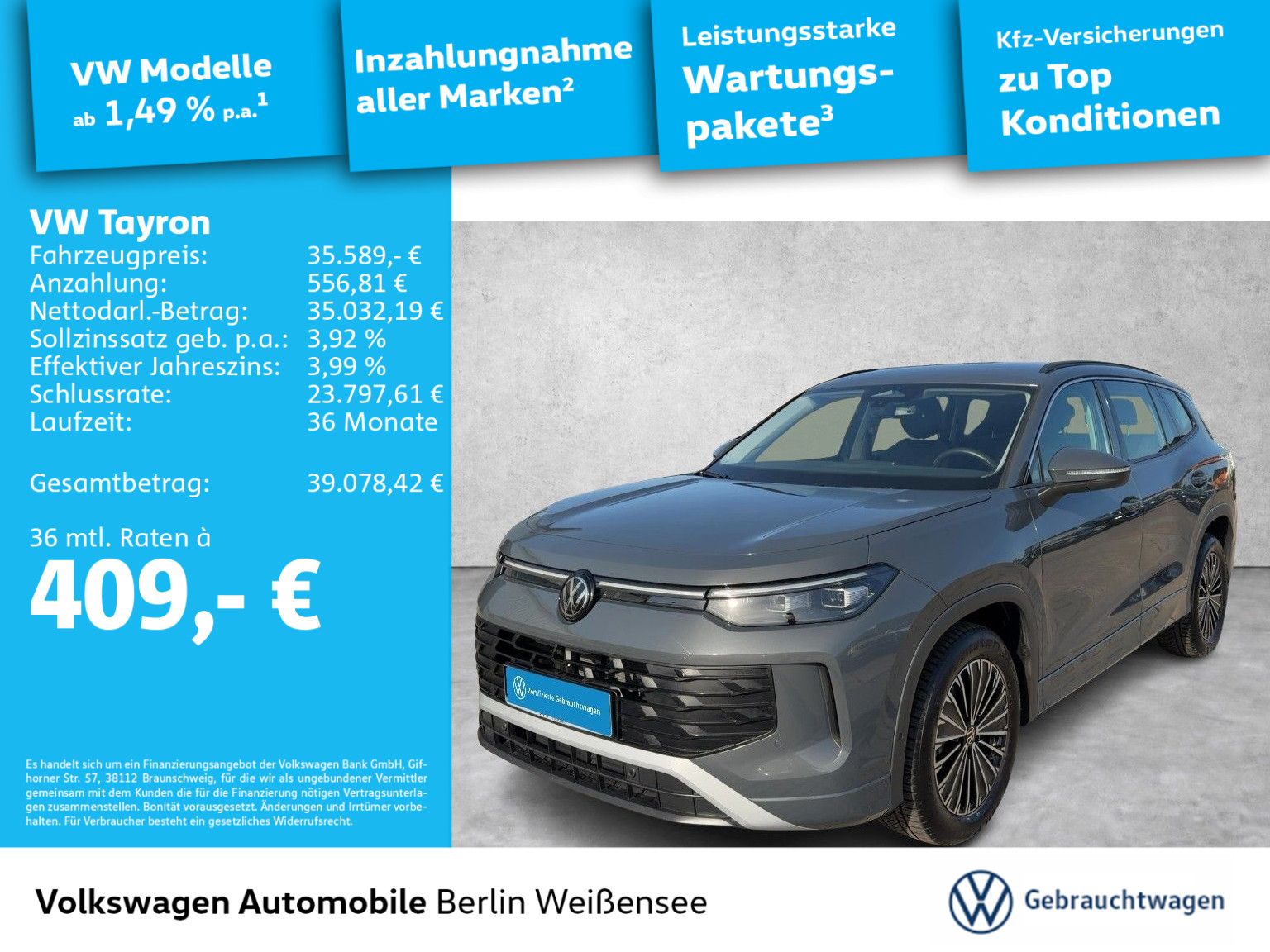 Volkswagen Tayron 1.5 eTSI Life DSG*AHK*LHZ*LED*RFK*ACC*APP imagem 2