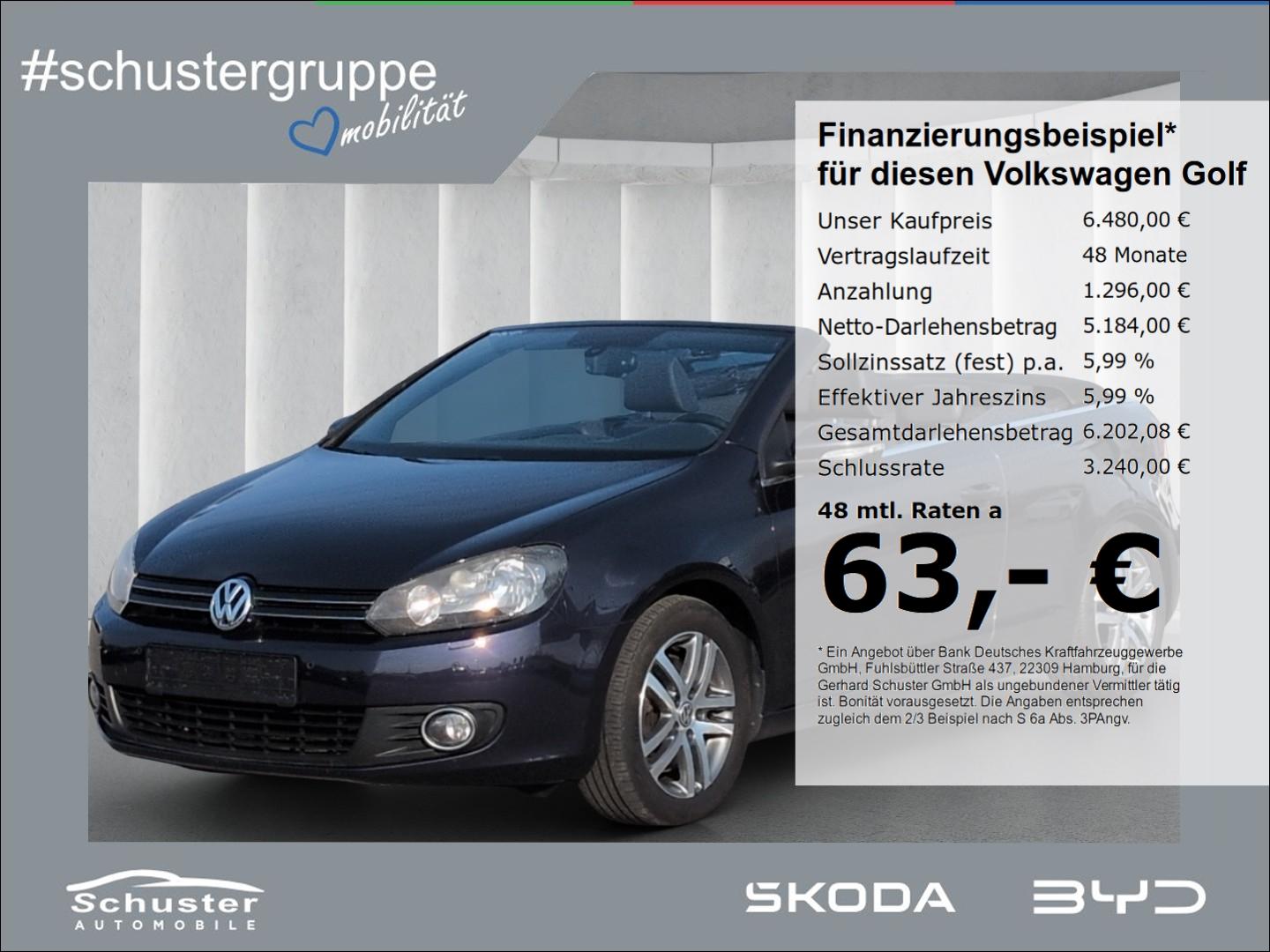 Volkswagen Golf VI Cabrio 1.4TSI*Alcantara Tempo SHZ PDCv+h