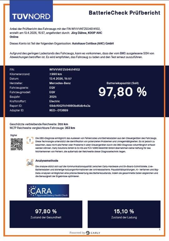 Fahrzeugabbildung Mercedes-Benz EQV 300 lang 7 Sitze BURMESTER EASYPACK LED 360°