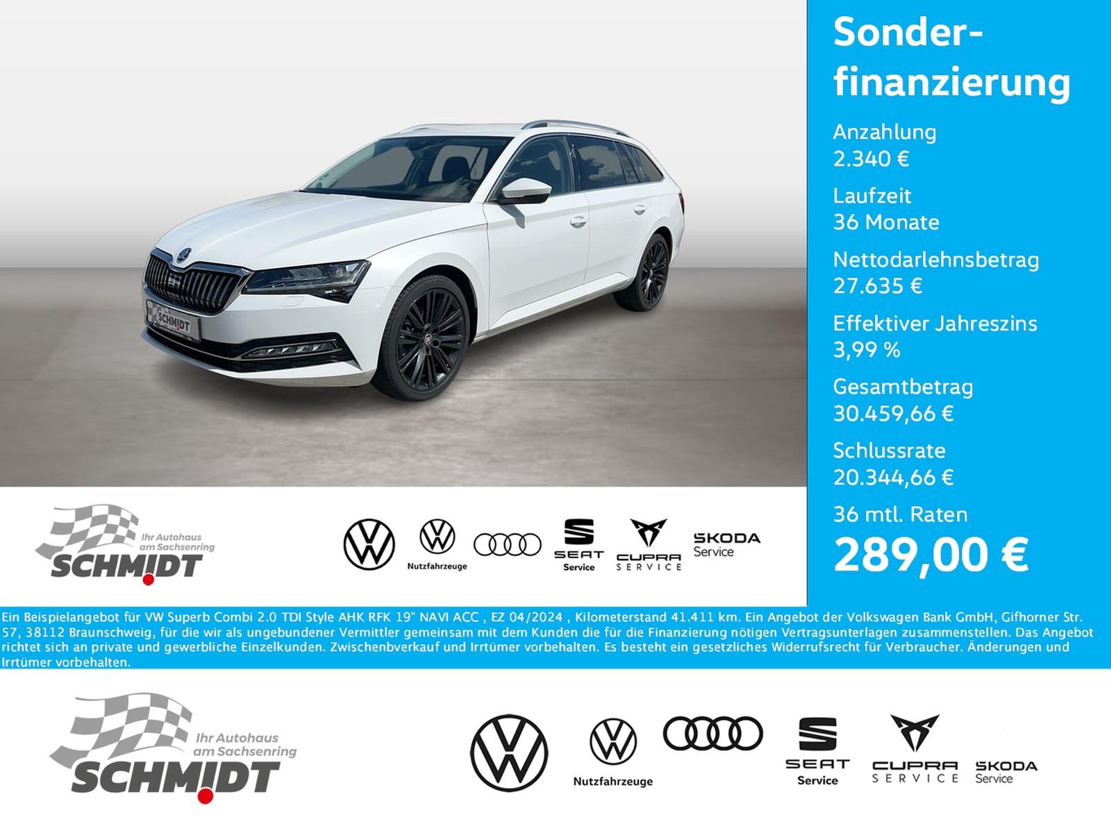 Skoda Superb Combi 2.0 TDI Style AHK RFK 19" NAVI ACC