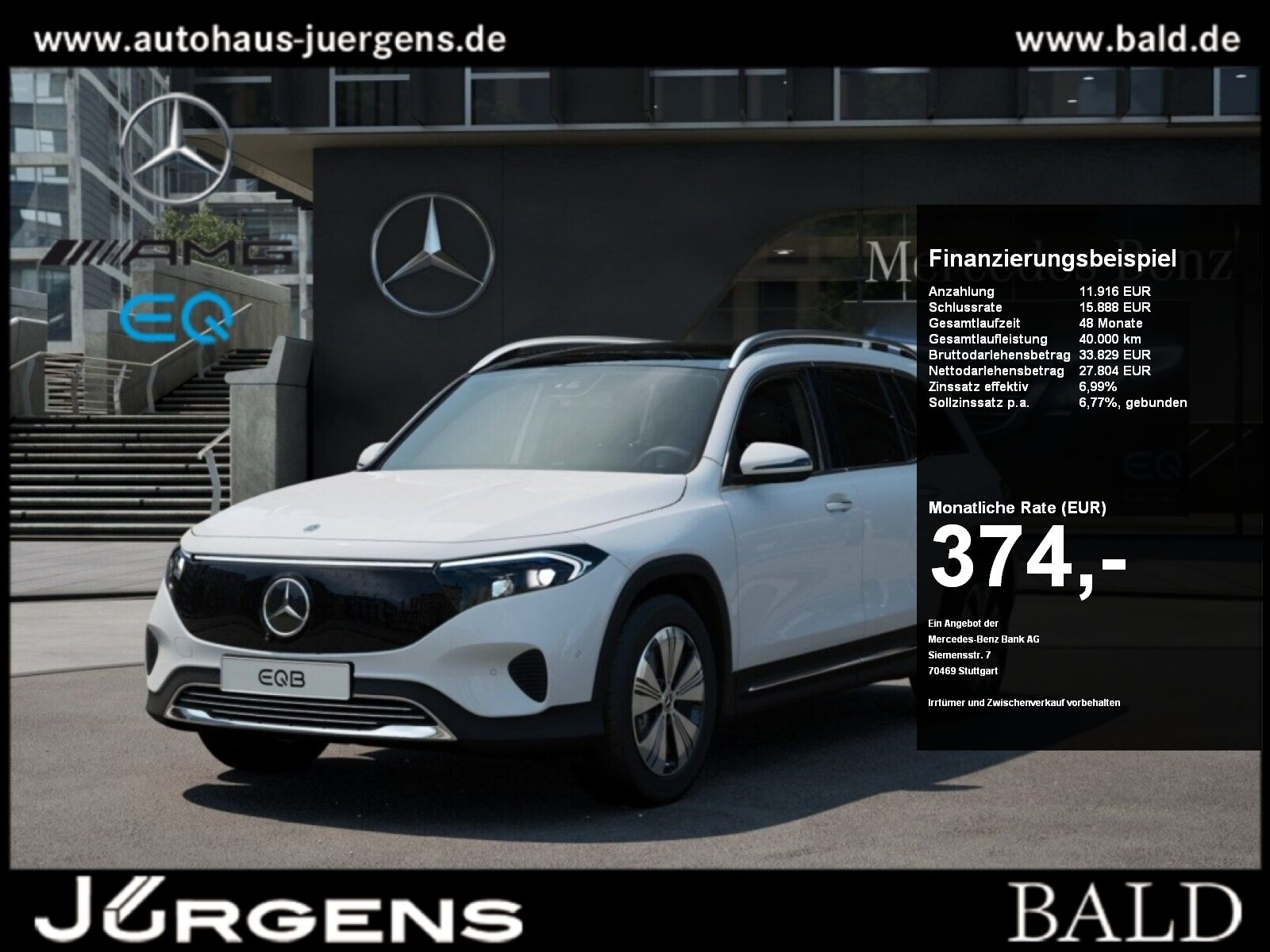 Mercedes-Benz EQB 350 4M Progressive Pano 360 Keyl Ambi Totw