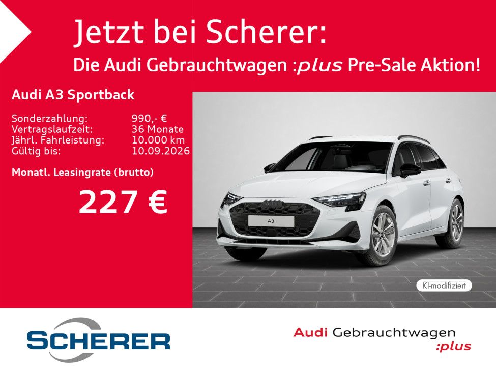 Audi A3 Sportback 30 TDI S line RFK Optikpaket schwar