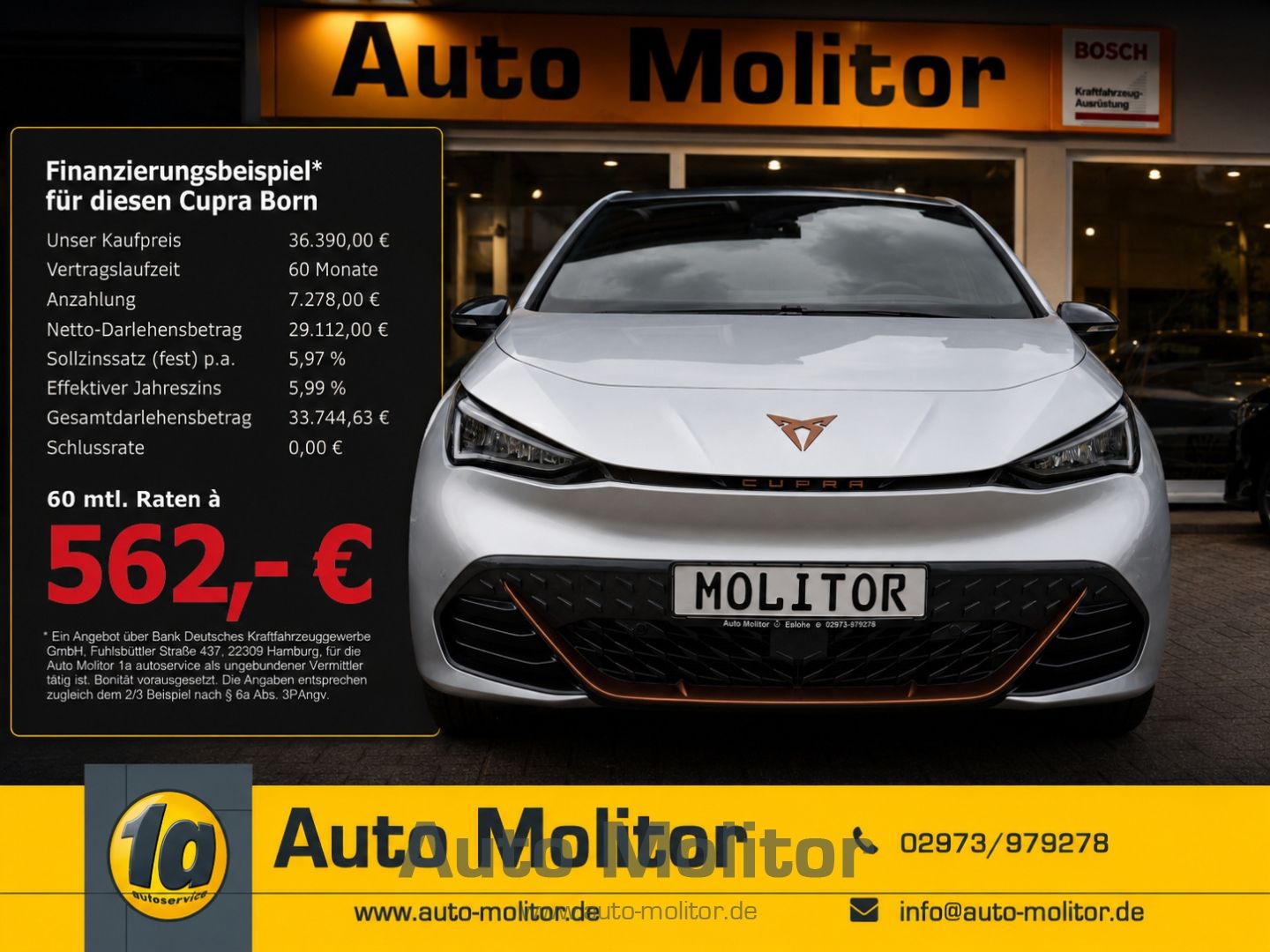 Cupra Born Digitales Cockpit LED ACC Mehrzonenklima Fa