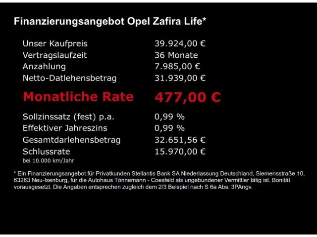Zafira Life ELECTRIC FACELIFT EDITION 75kWh+NAVI