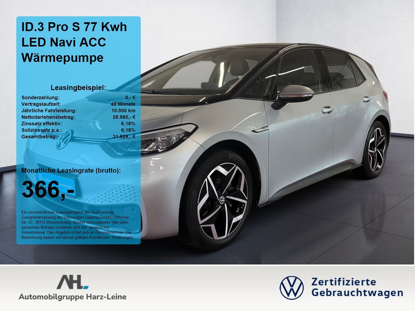 Volkswagen ID.3 Pro S 77 Kwh LED Navi ACC Wärmepumpe ACC LM