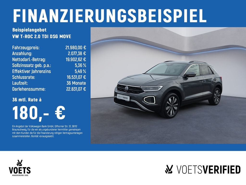 T-ROC 2.0 TDI DSG MOVE LED-PLUS+AHK+NAVI+KAMERA+