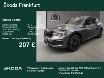 Skoda Leasingangebot: Skoda Kamiq Monte Carlo 1,0 TSI 85 kW 7-Gang-DSG zzgl.