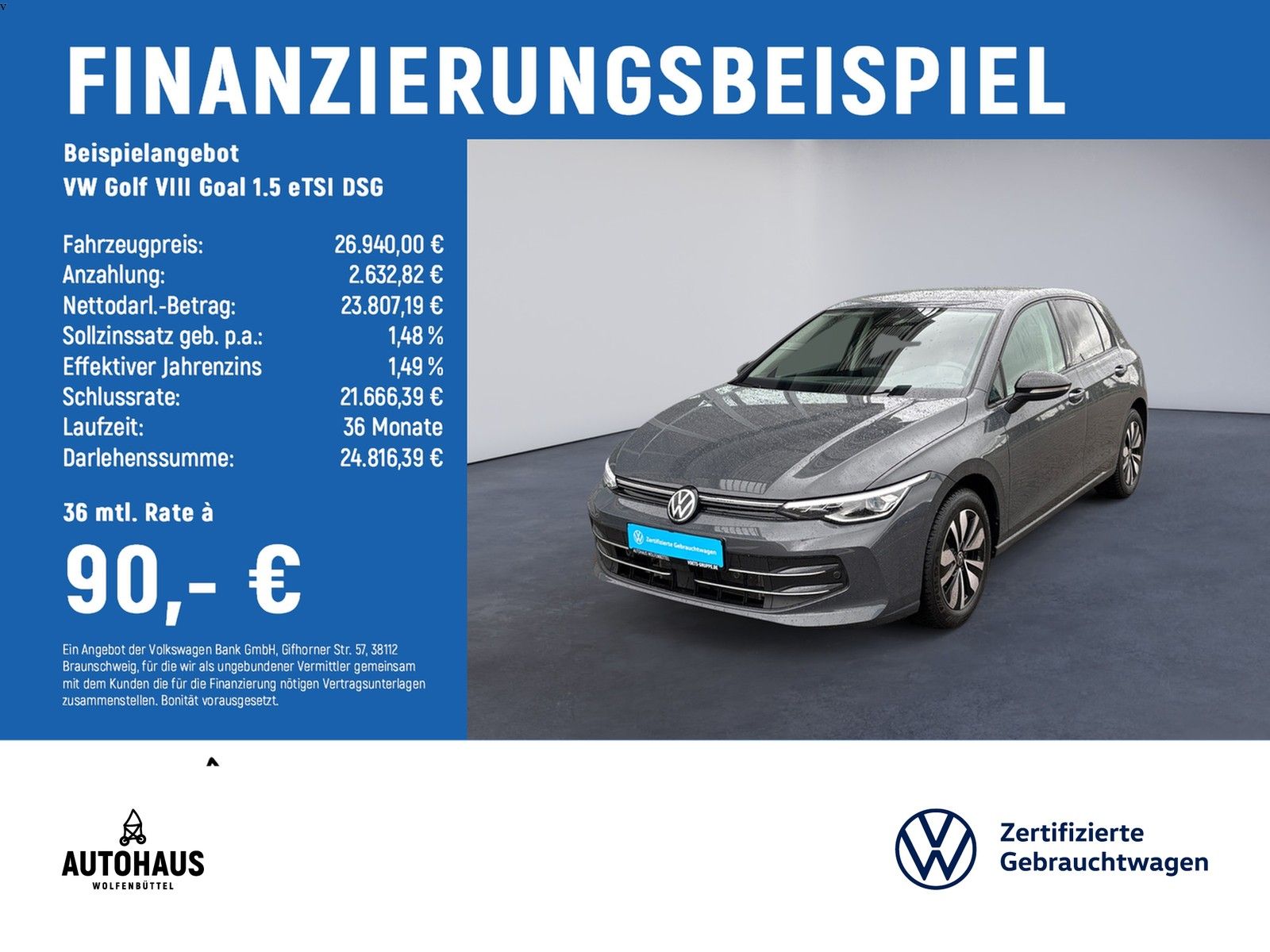Volkswagen Golf VIII Goal 1.5  eTSI DSG AHK+RearView+NAVI