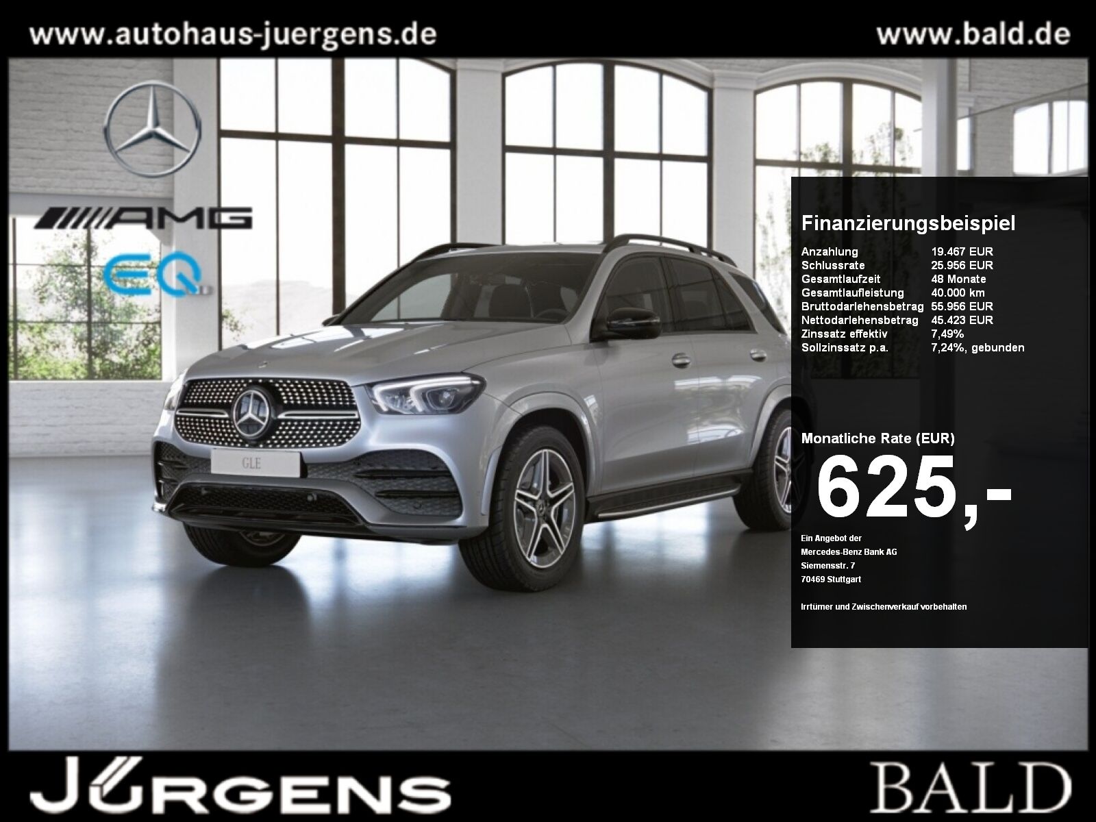 MERCEDES-BENZ GLE 350 de 4MATIC AMG-Sport+Burm+Distr+Night+AHK