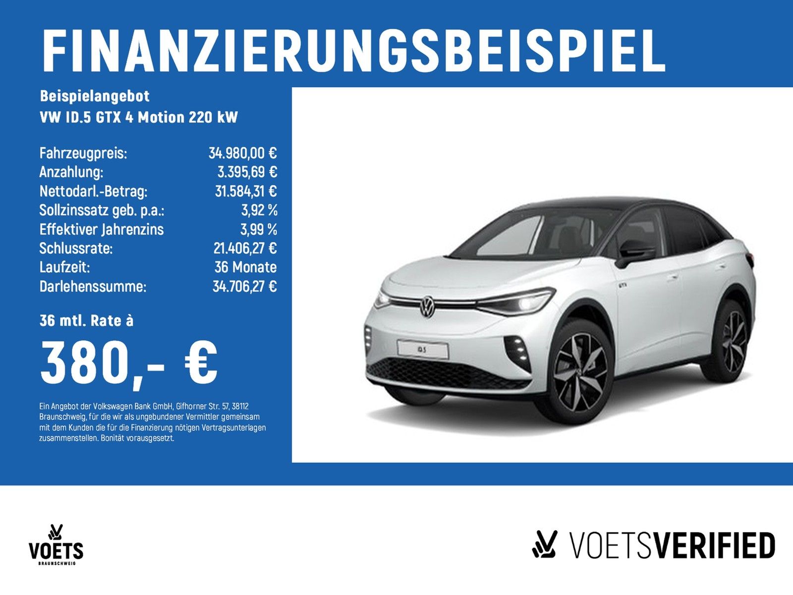 Volkswagen ID.5 GTX 4 Motion 220 kW RearView+HuD+PDC+AHK