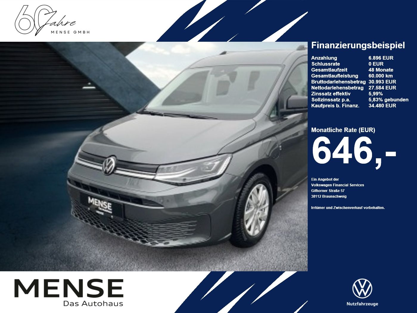 Volkswagen Caddy Life 5-Sitzer 1.5 l TSI eHybrid 85 kW DSG