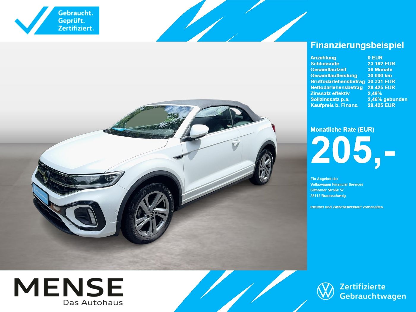 Volkswagen T-Roc Cabriolet 1.5 TSI DSG R-Line CarPlay AHK