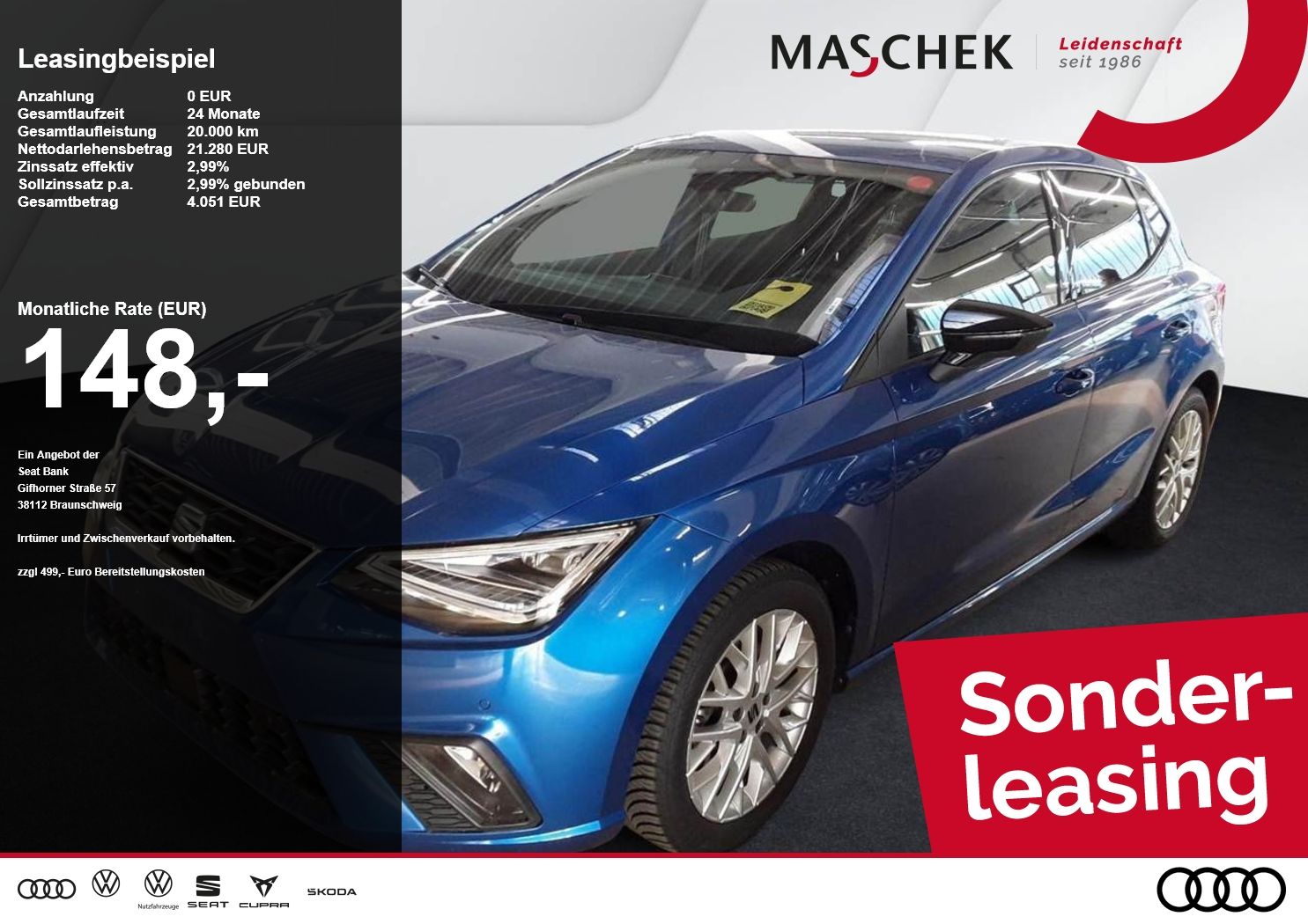 Seat Ibiza FR DSG Sonderleasing Navi RearView Sitzh.