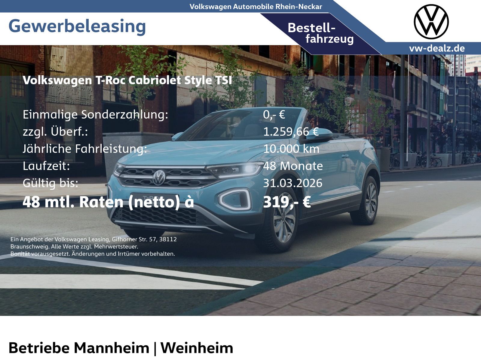 Volkswagen T-Roc Cabriolet Style1.0 TSI Klima ALU LED DAB