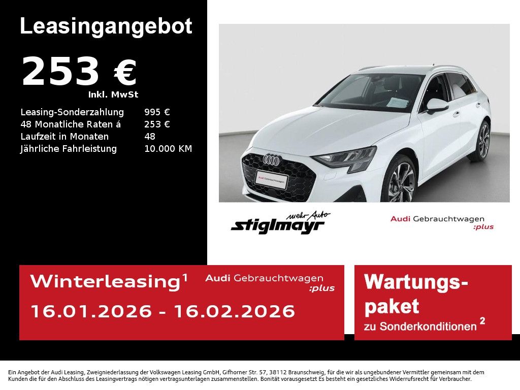 A3 Sportback Advanced 30 TFSI S-tronic ACC+HUD+K