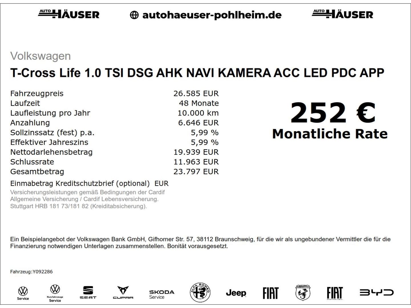 Volkswagen T-Cross Life 1.0 TSI DSG AHK NAVI KAMERA ACC LED imagem 2