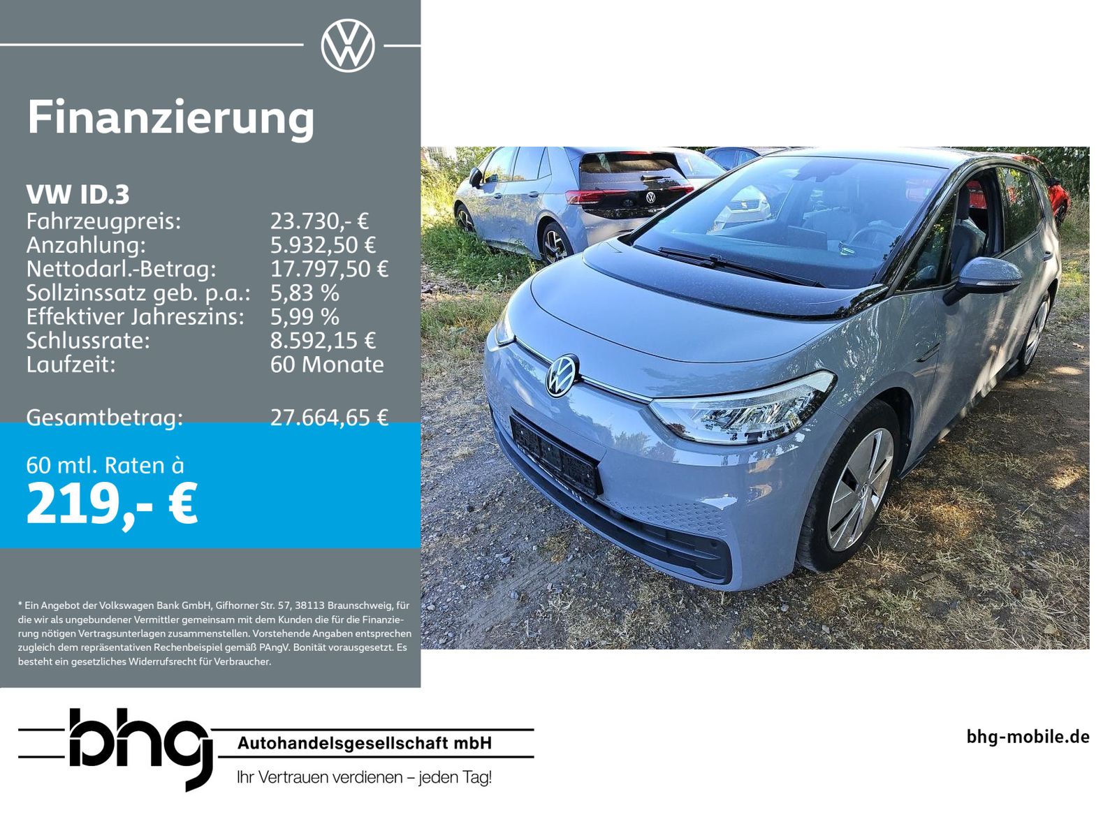 Volkswagen ID.3 Pro 107kW (145PS) 1-Gang-Automatik