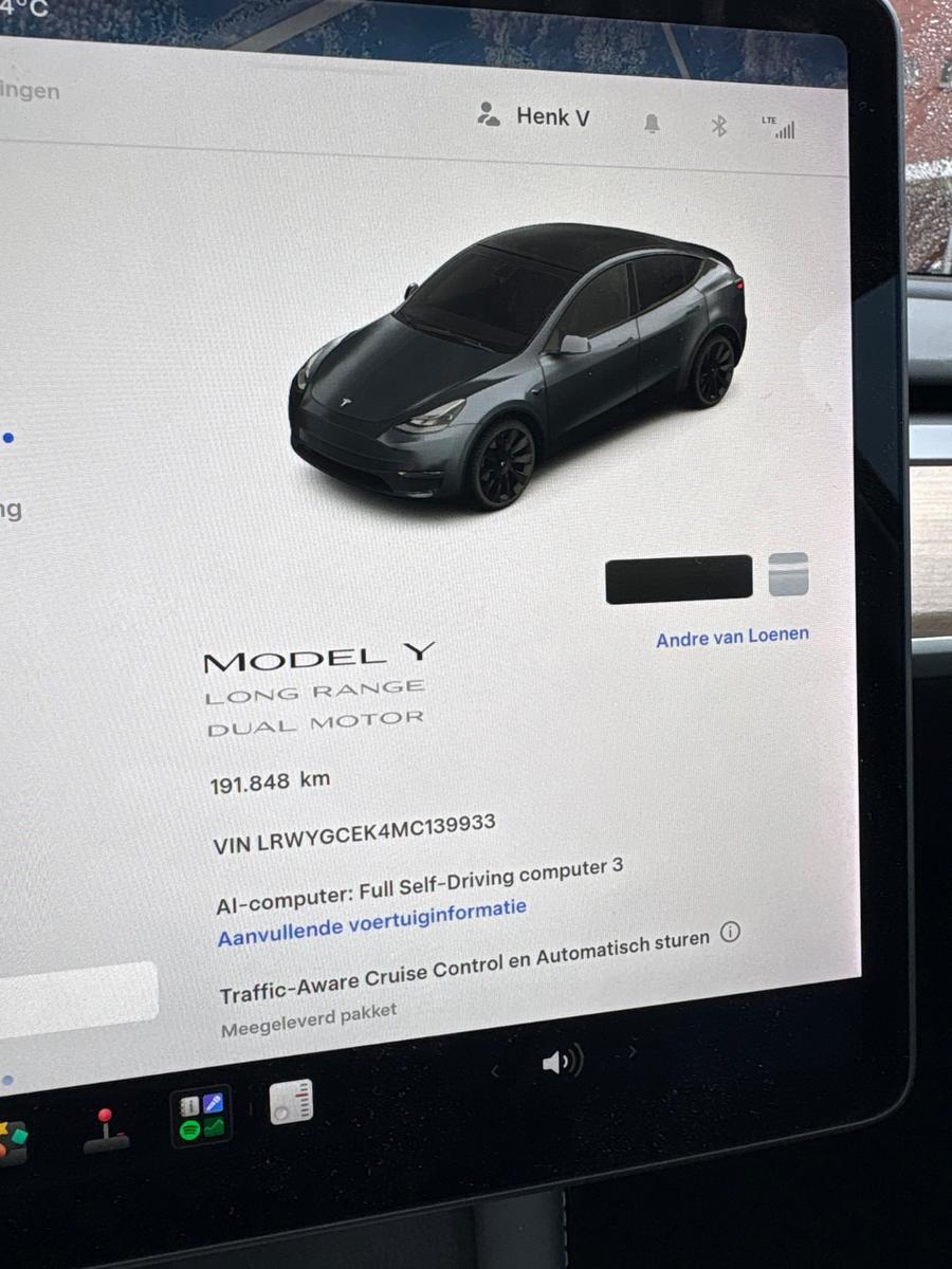 Tesla Model Y Long Range 75kWh 351ch 4x4 - 1 ère main - TVA récupérable - Volant chauffants - HUD - Non fumeur