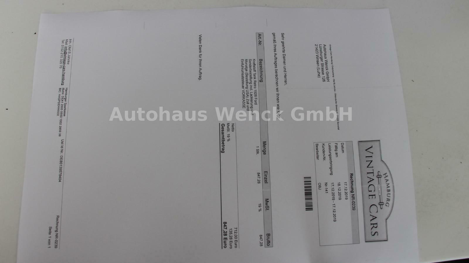 Ford T 2,9 l*Cabrio*2SITZE*Tin Lizzie*TÜV NEU*LEDER*