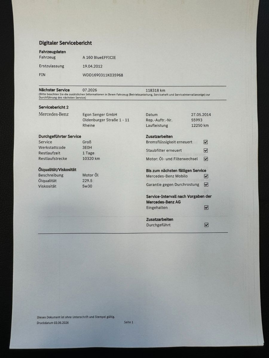 Fahrzeugabbildung Mercedes-Benz A 160 Avantgarde "Klima Parksensoren Sitzheizg."
