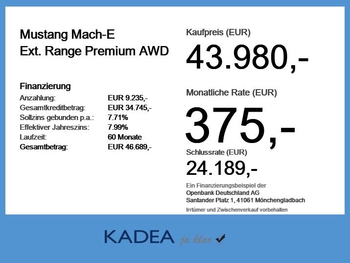 Ford Mustang Mach-E Ext. Range Premium AWD | Pano |AC
