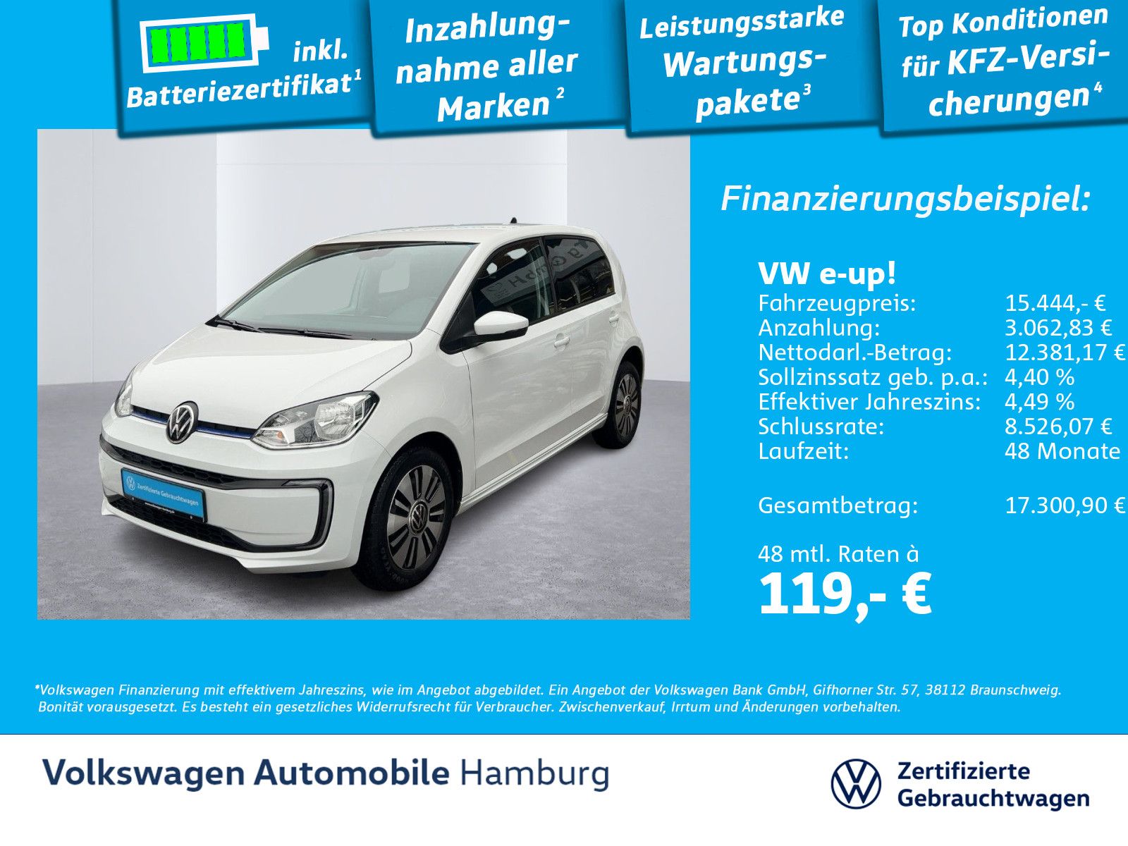 Volkswagen e-up! Style Plus Kamera Sitzhzg Klima PDC