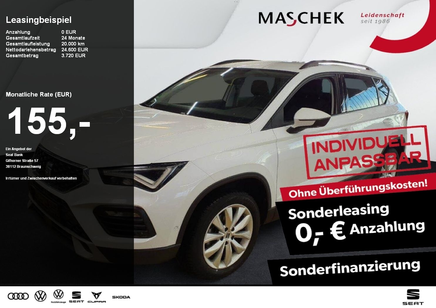 Seat Ateca Style 1.0 TSI Sonderleasing ohne zzgl Kost