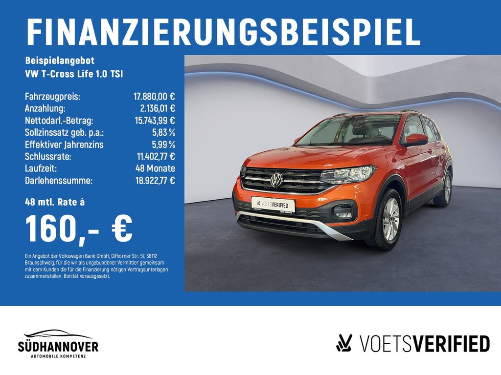 T-Cross Life 1.0 TSI AHK+KLIMA+PDC+ACC+DAB