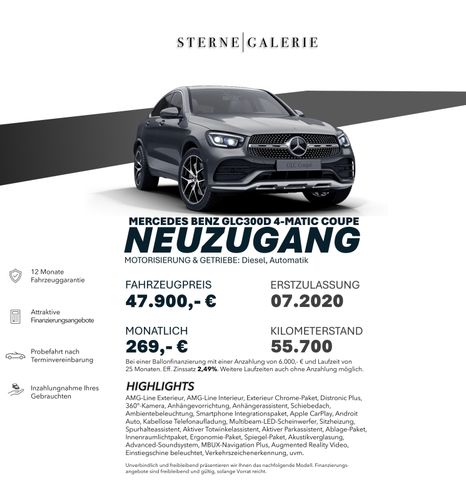 Mercedes-Benz GLC 300 D/AMG-LINE/4MATIC/AHK/ADVANCED/HEAD-UP