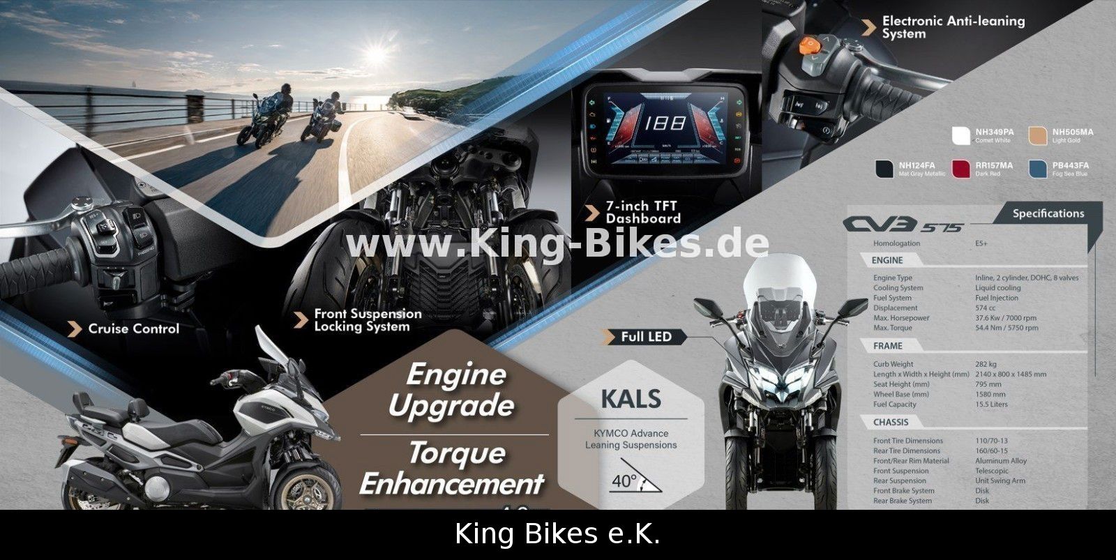 Fahrzeugabbildung Kymco CV3 575i ABS - Inkl. 3 Jahre Garantie - 2026er
