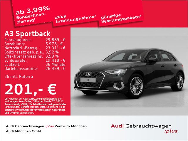 Audi A3 Sportback 30 TDI advanced Virtual/Navi/PDC